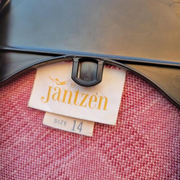 70s pink plaid button up coat / blazer - Picture 2 of 3